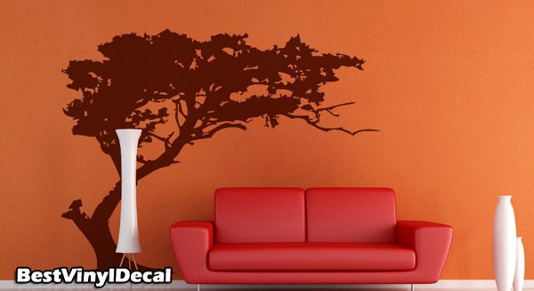 Vinyl Wall Decal Nature Design Tree Wall Decals Wall stickers Nursery wall decal wall art -Large Forest tree silhouette 005