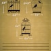 set of 3 bird cage wall decals with 6 birds - Vinyl Wall Stickers Art Graphics