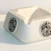 Old ceramic ashtray . "Taittinger Champagne Reims" . Made in France . vintage giveaway . original . rare . 70's