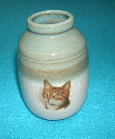 Tabby Cat Miniature Vase