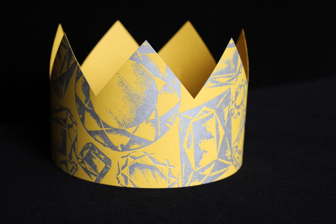 Letterpress Yellow Jewel Party Crown