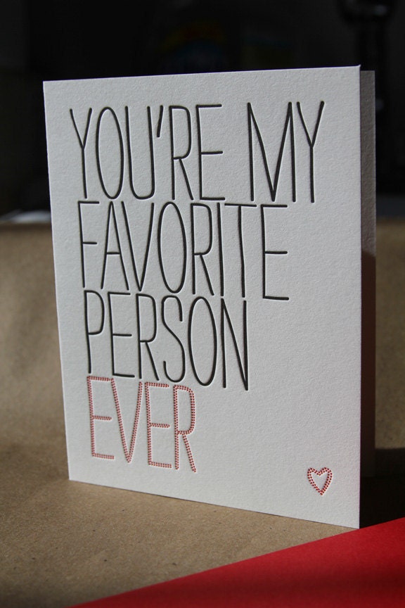 You're my favorite person ever, Love card