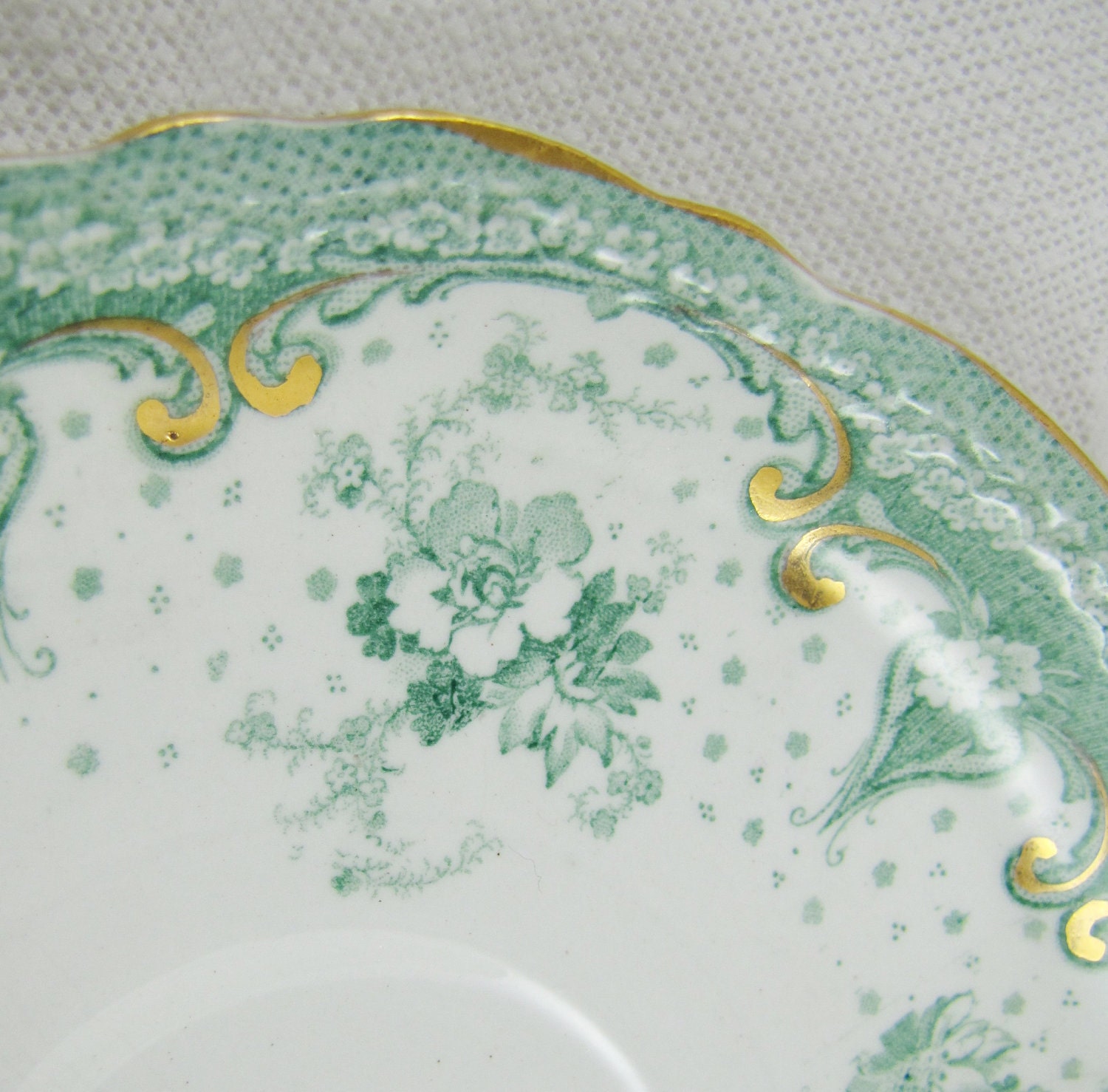 Antique Alfred Meakin Teacup Selwyn Pattern- Royal Semi-Porcelain, 1891-1930, Green Floral