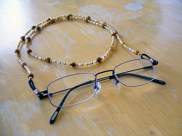 Eye of the Tiger - Yellow Jade and Tiger's Eye Eyeglass Chain