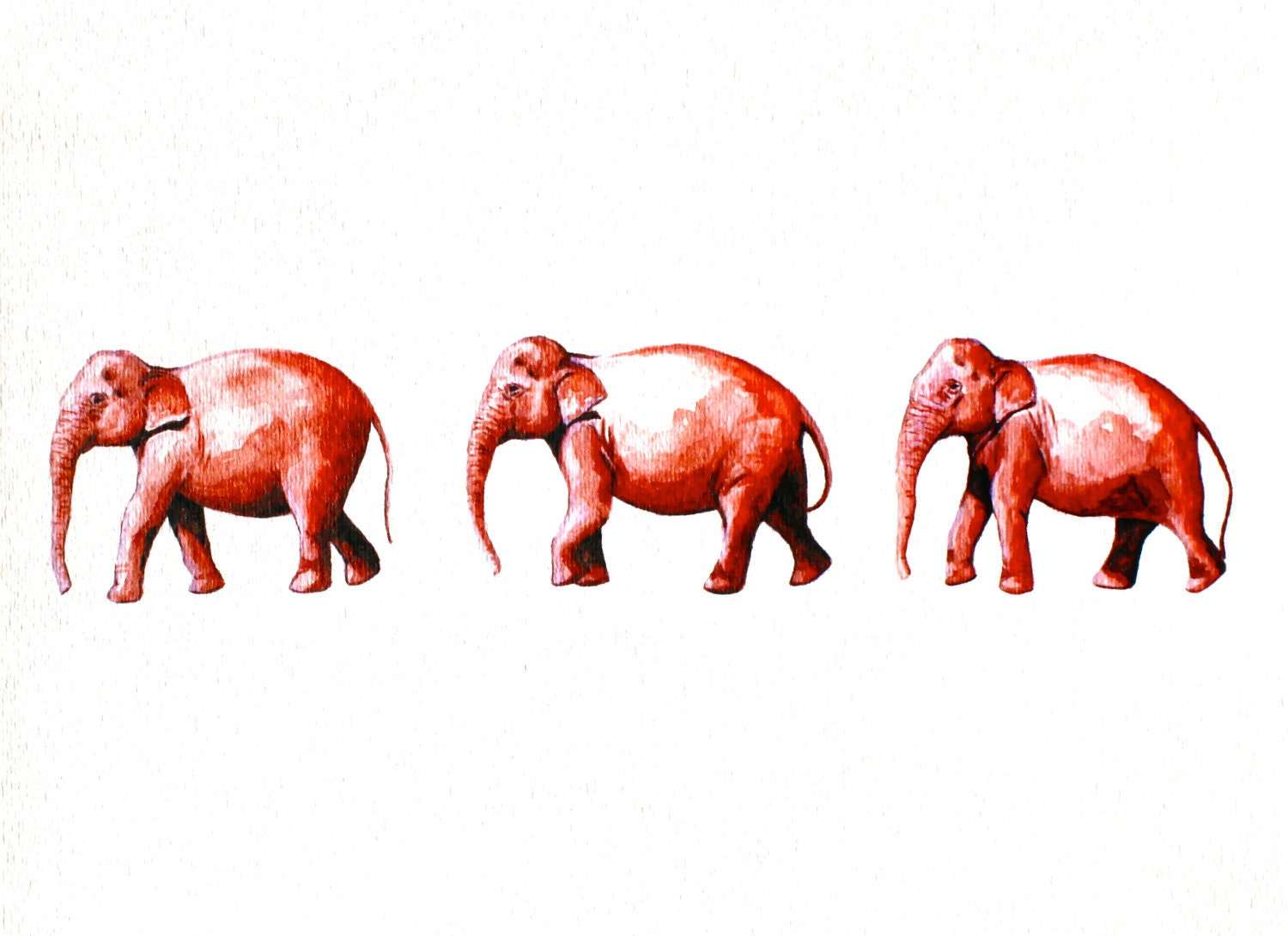 Watercolor Painting - Archival Print - The Elephant Walk - 8x10 Archival Print