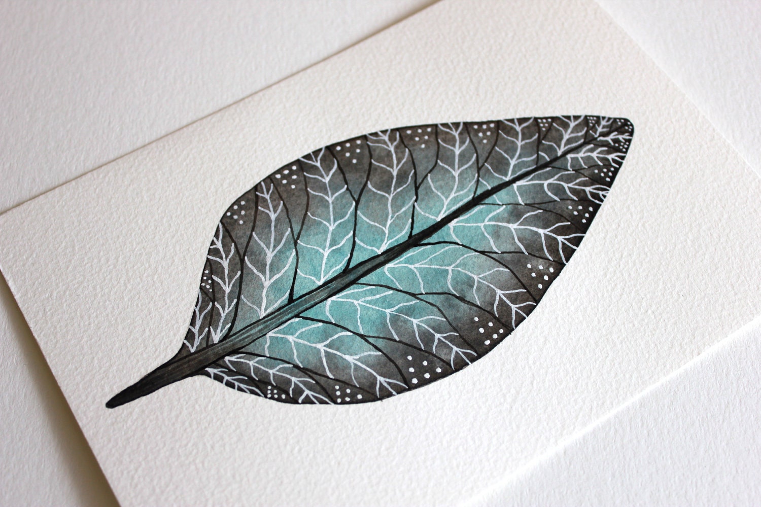 Original Nature Painting - Leaf Watercolor Art - Nature, Neutral, Brown, Gold, Plants