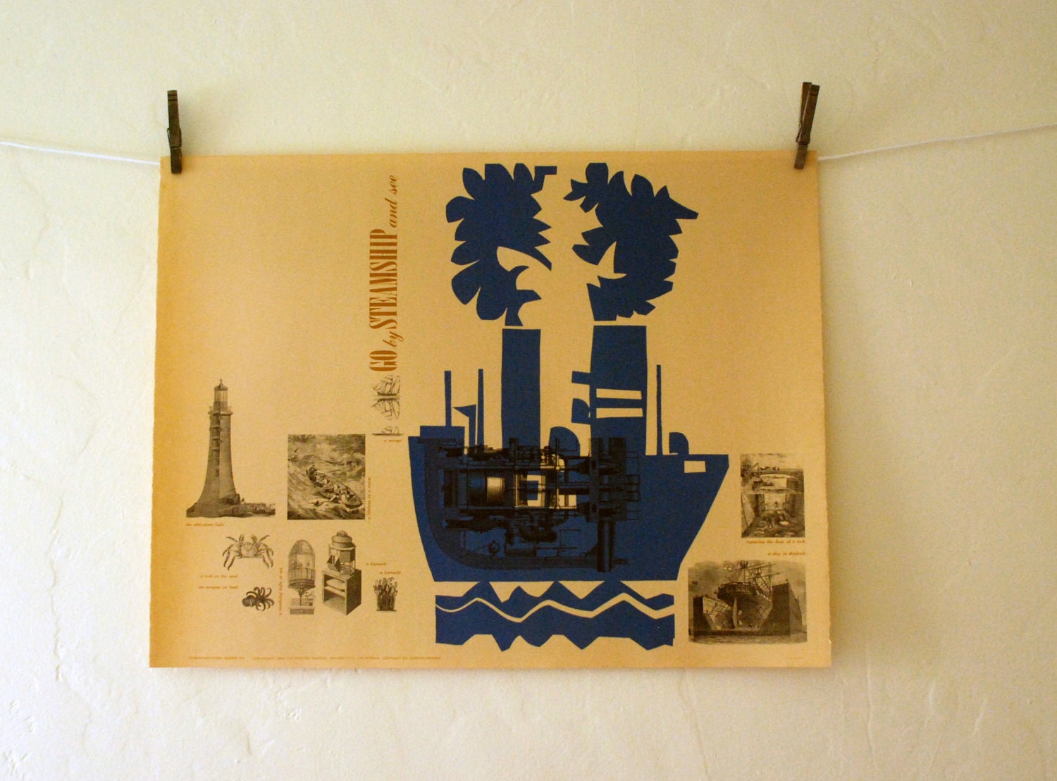 Go By Steamship poster - part of the Transportation Series, Vintage 1963 poster by Osborn Woods