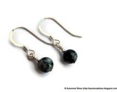 Snowflake Obsidian and Sterling Silver Earrings