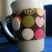 Coffee/Tea Cup Cozy- Peace, Hearts, and Polka-Dots- Ready to SHIP