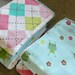 Baby Burp Cloths set of 4- Argyle Flannel and Frogs (2 of each print)..
