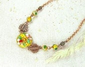 Cloisonne copper necklace