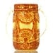 Hand Painted Mason Jar Lantern, With Copper and Gold Accents