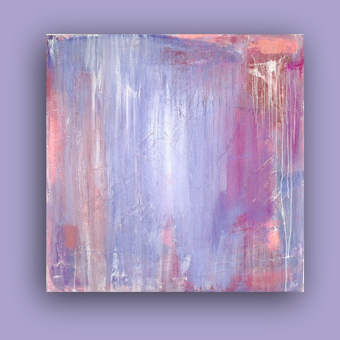 ORIGINAL ABSTRACT Morning Thunder Abstract Acrylic Painting Original Fine Art on Gallery Canvas  36x36x1.5"by Ora Birenbaum