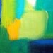ORIGINAL Blue and Green Abstract Acrylic Painting on Gallery Canvas Titled: UPTOWN. 30x30x1.5" byOra Birenbaum Abstract.