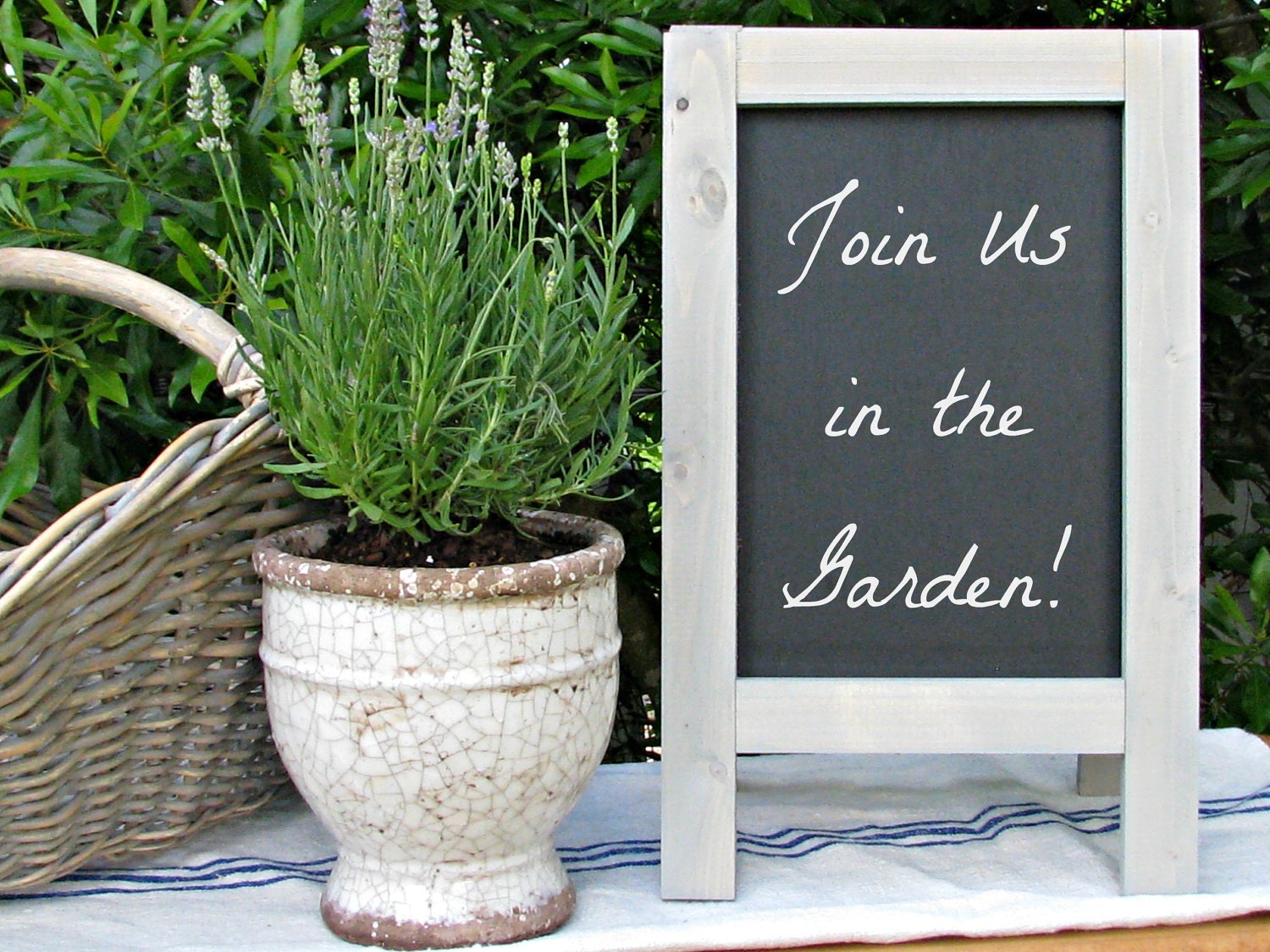 Vintage MINI Tabletop French Cafe Sidewalk Chalkboard, French Cafe Sign, French Gray