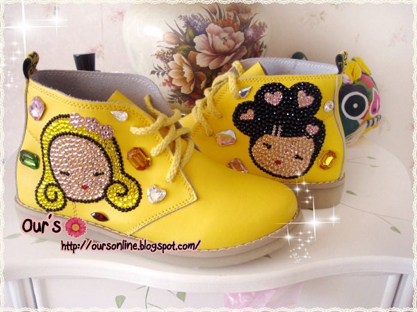 Czech  Crystal Bling Bling  Martens boots Style HARAJUKU LOVERS