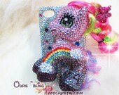 SWAROVSKI/ Czech Crystal  Bling Bling iphone 5 /Samsung S3 CASE Rainbow Little PONY