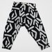 Hand Printed Kids Leggings in White on Black 'Faces' Print