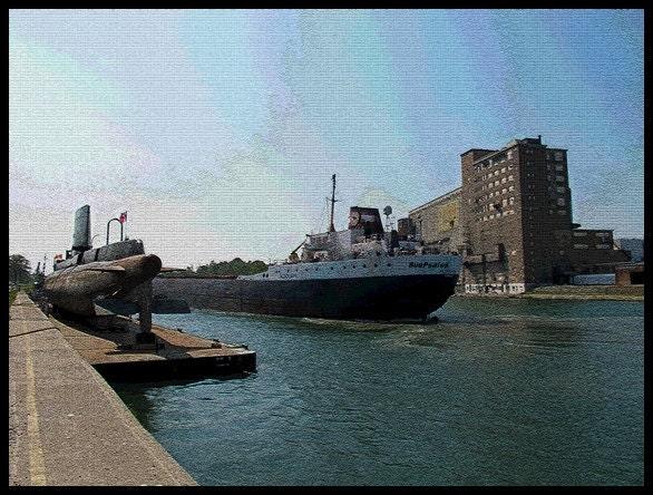 Travel Photography - Nautical Art - Welland Canal Photography - Great Lakes Shipping Art - Port Colborne Photos - Submarine Photos