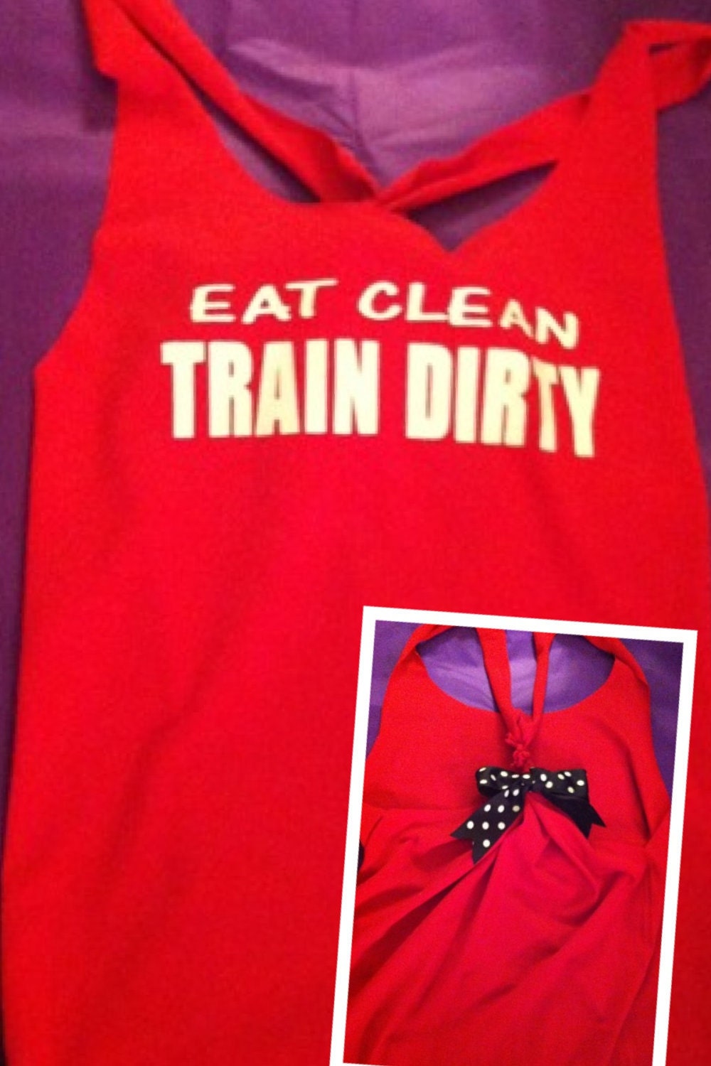 Eat Clean Train Dirty Work-out Racerback Tank Top