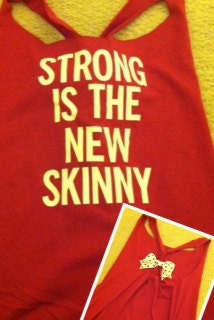 Strong is the New Skinny Red Work-out Tank Top