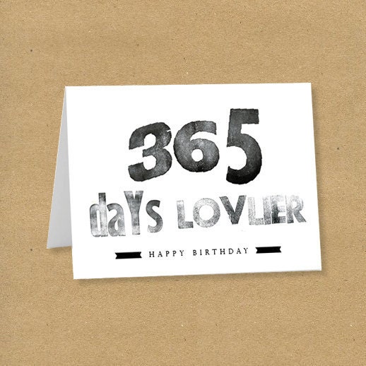 HAPPY BIRTHDAY CARD- 365 lovelier than before