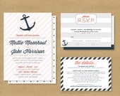NAUTICAL ANCHORS Wedding Invite // Invitation and RSVP Card