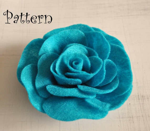 Rose Tutorial Felt Rose PDF Headband Pattern Brooch  ebook How To Rose Pattern