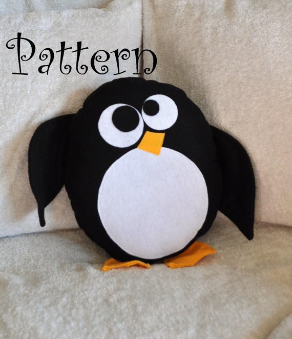 Hobble The Penguin Pattern PDF Penguin  Plush Pillow PDF Tutorial How to DIY e pattern pillows
