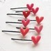 A Set of 2 Bobby Pin - Red and Pink Heart - Randomly Picked