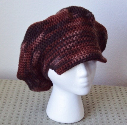 Crochet Newsboy Hat In Earthy Color Tones