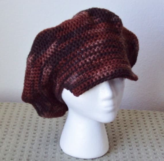 Crochet Newsboy Hat In Earthy Color Tones