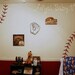 Nursery Baseball Decal Baseball Decor Red and Black Four baseball stitch lines