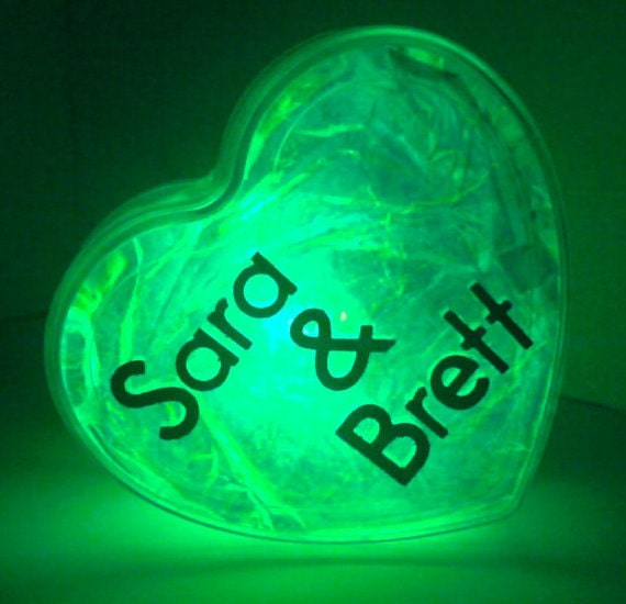 GlowHeart  -unique wedding favors, gifts for men, valentines day gift, personalized, cool