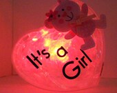 GlowHeart- (Its a Girl) -unique baby shower gift, geeky, cool baby girl