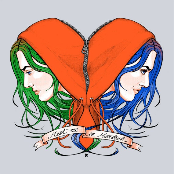 Clementine's Heart/Meet me in Montauk-- Art Print 12x12