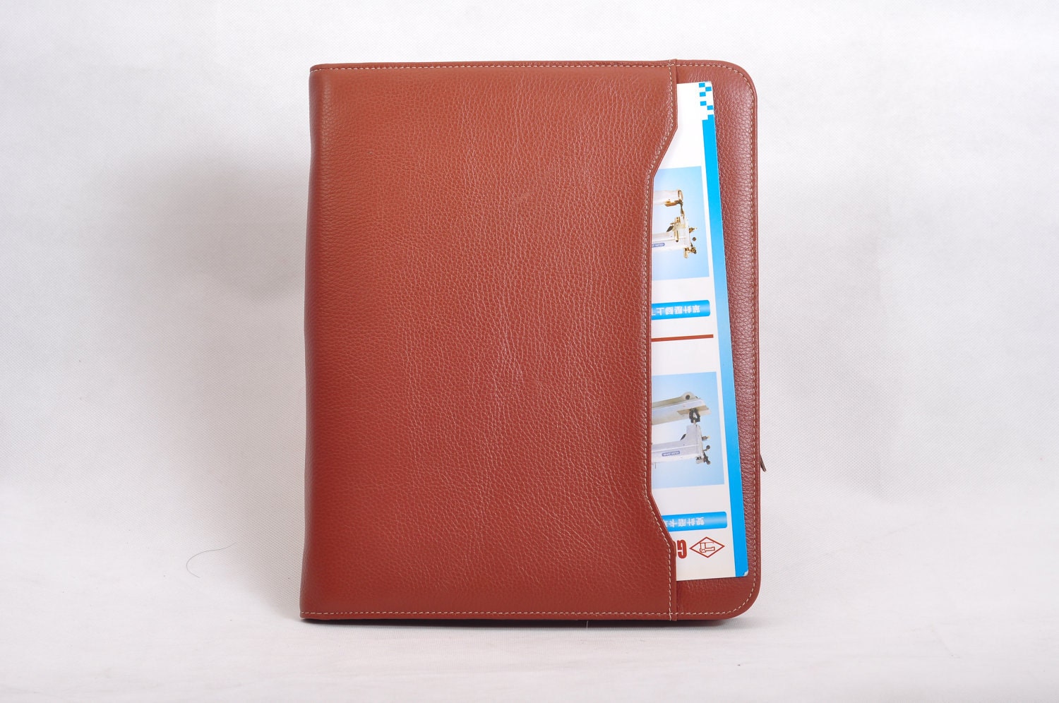 Top grain Multi-functional leather iPad case as your iPad portfolio for your iPad 1 and iPad 2 in Brown
