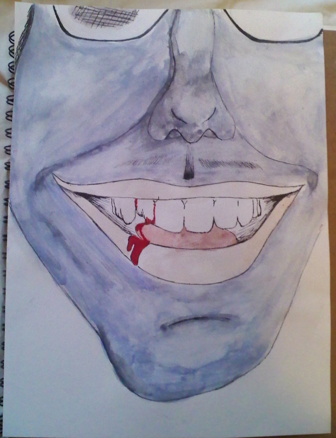 Up close Face watercolor painting