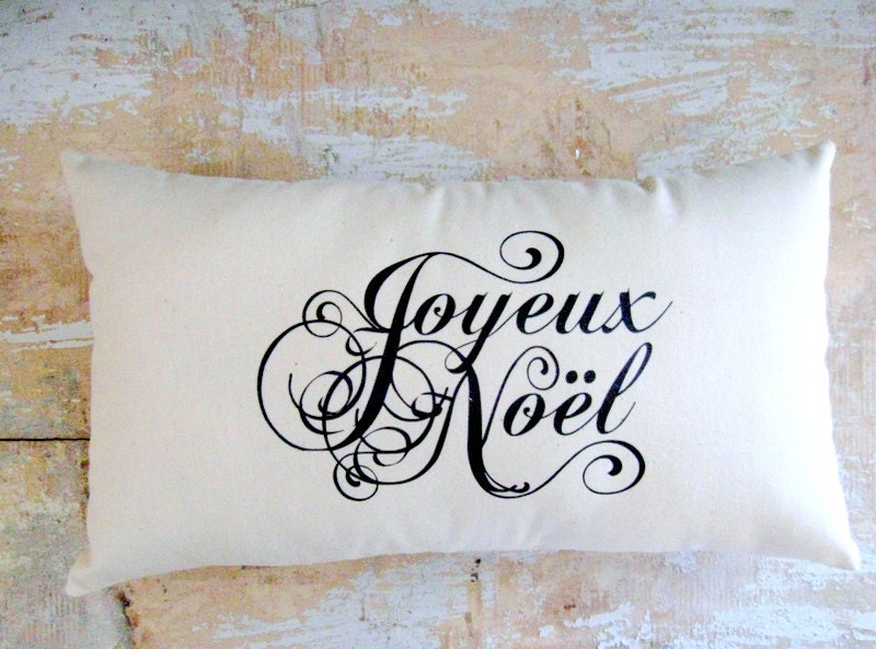 Christmas Pillow, French Country, Joyeux Noel, Paris, French Country Home, Home Decor, Decorative Pillow, Holidays