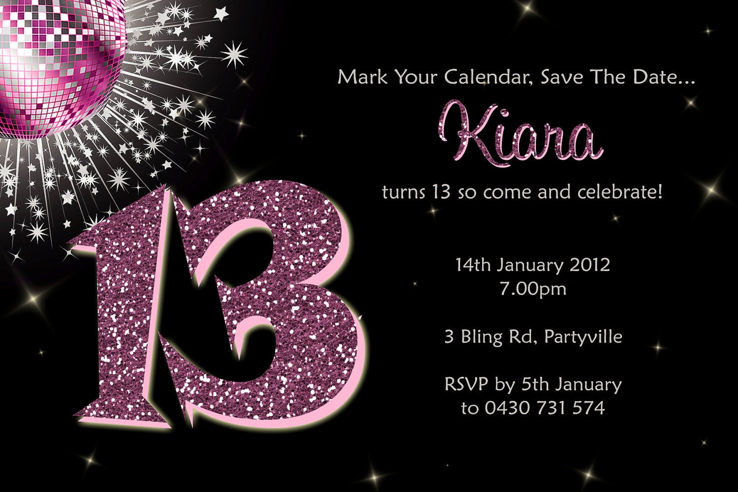 Personalised Bling Birthday Invitations Il_170x135