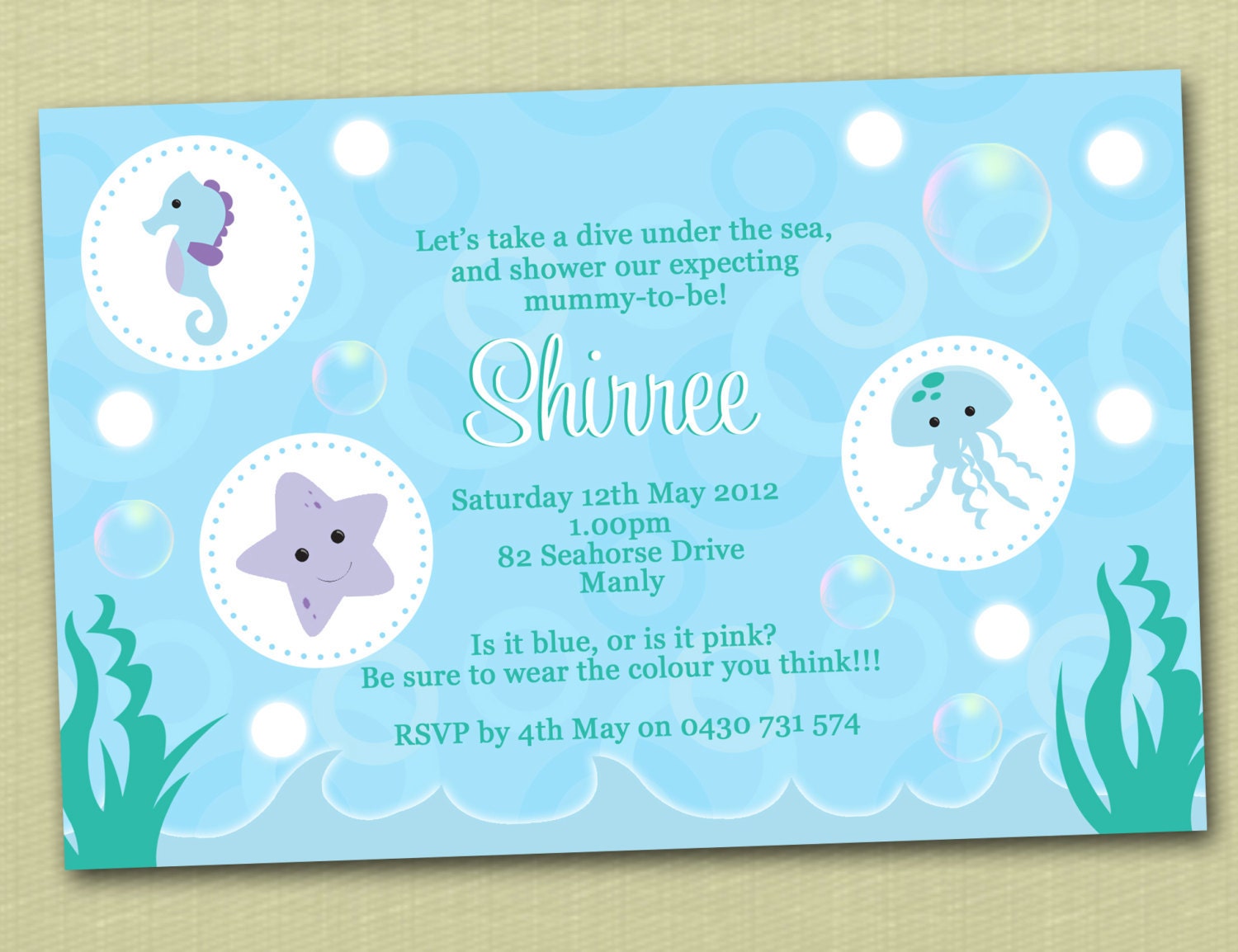 Personalised Under The Sea Baby Shower Invitations - You Print Il_170x135