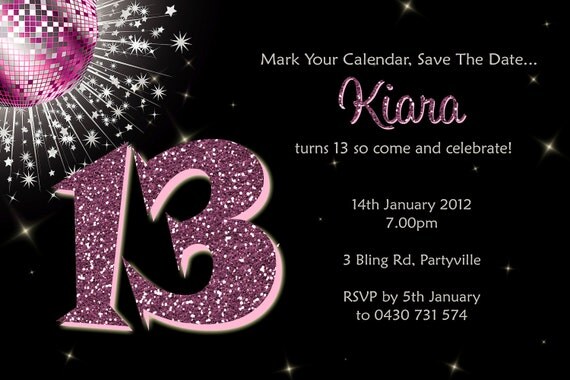 Personalised Bling Birthday Invitations Il_570xn