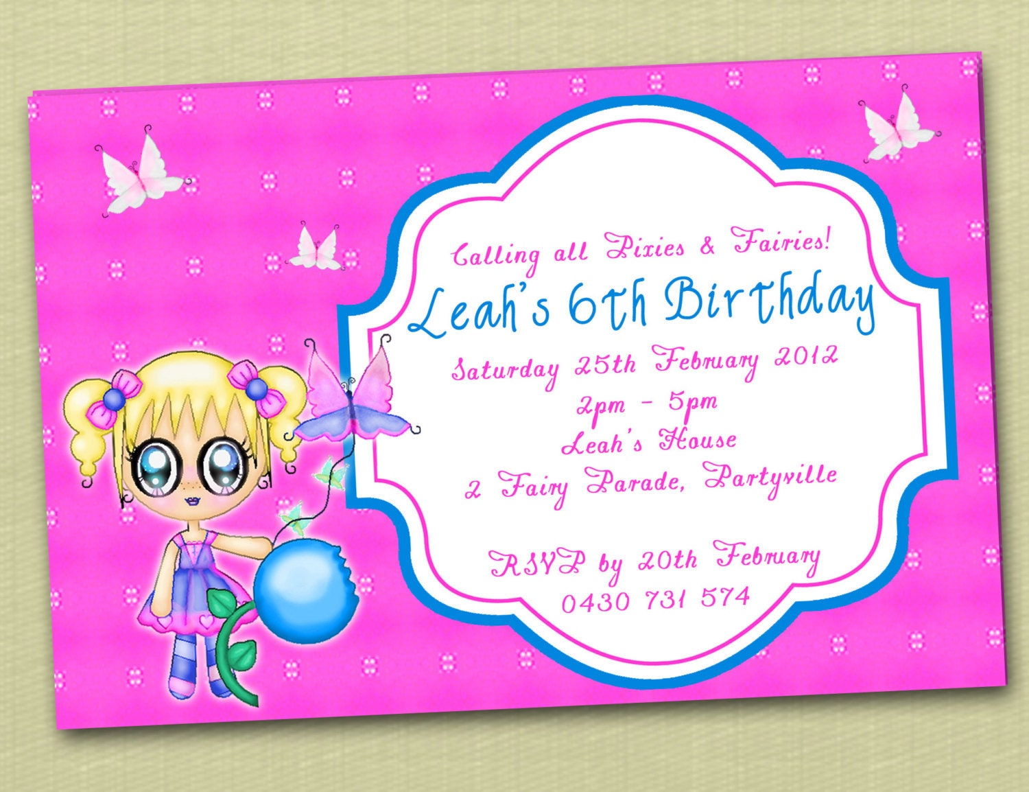 Garden Fairy Birthday Invitations - You Print Il_570xn