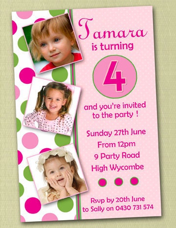Photo Personalised Birthday Invitations - You Print Il_570xn