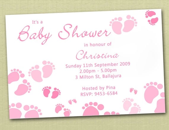 Personalised Baby Feet Baby Shower Invitations - You Print Il_570xn