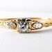 Vintage 14kt Yellow Gold Diamond Solitaire Petite Ring VS-1 F