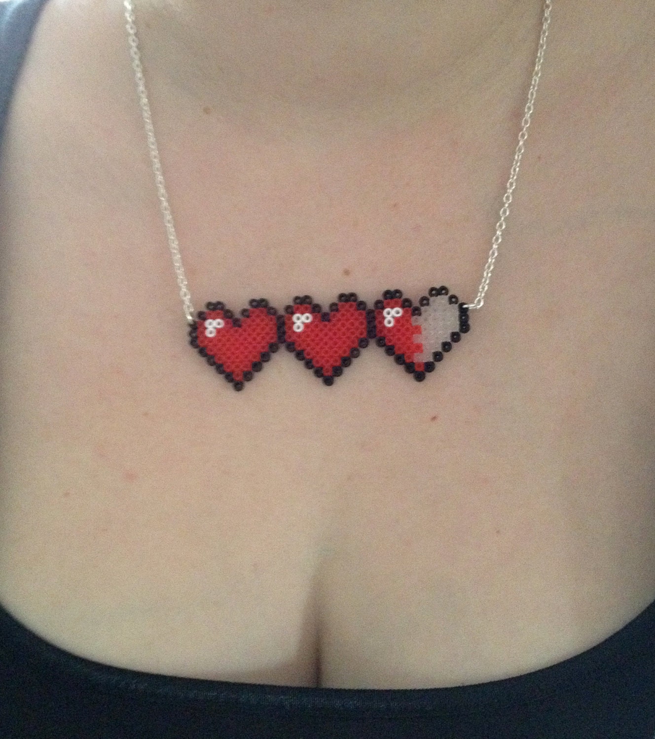 Mini Hama Bead 8 Bit PIxel Health Bar Necklace Video Game Geek