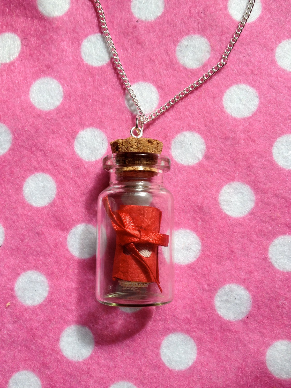 Emergency Money In Vintage Glass Jar Necklace