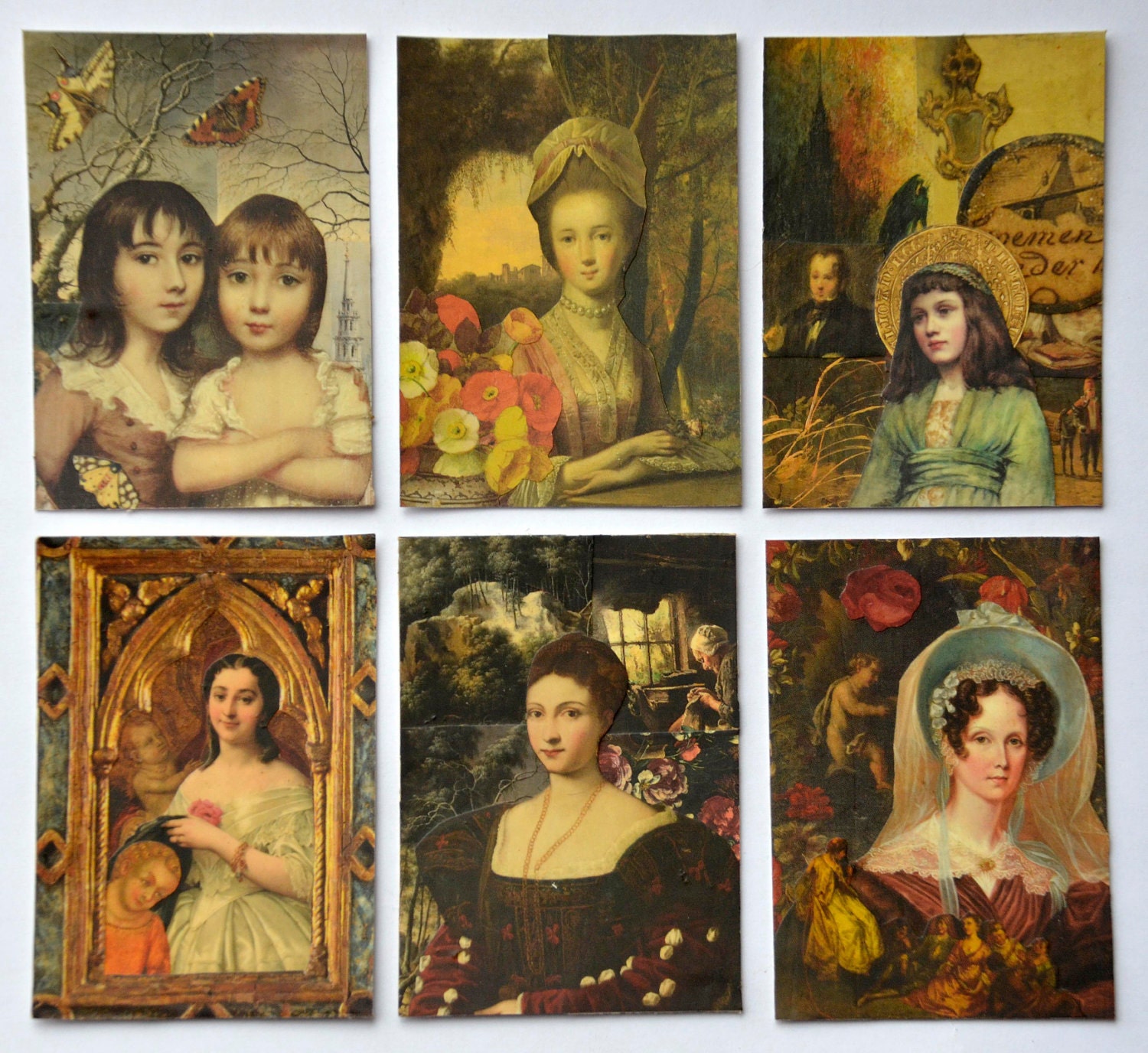 Set of 6 ACEO original collages