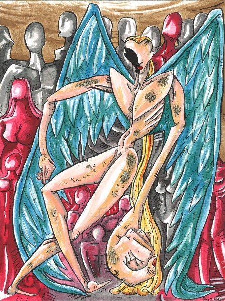 Watercolor Art: The Shield --Surreal Art Print